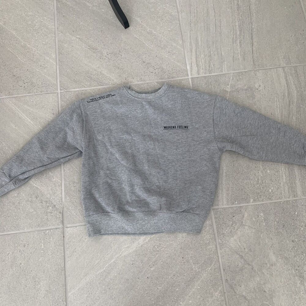 Zara Boys Gray Graphic Crewneck Sweatshirt Size 9